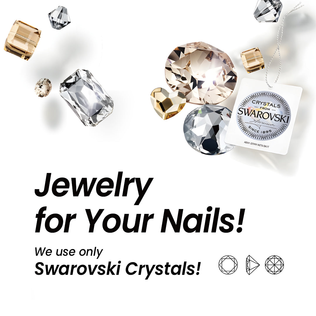 Medium Square-shaped French Rhinestone Nail Art Snowflake Hand-Painted Handmade False Nails