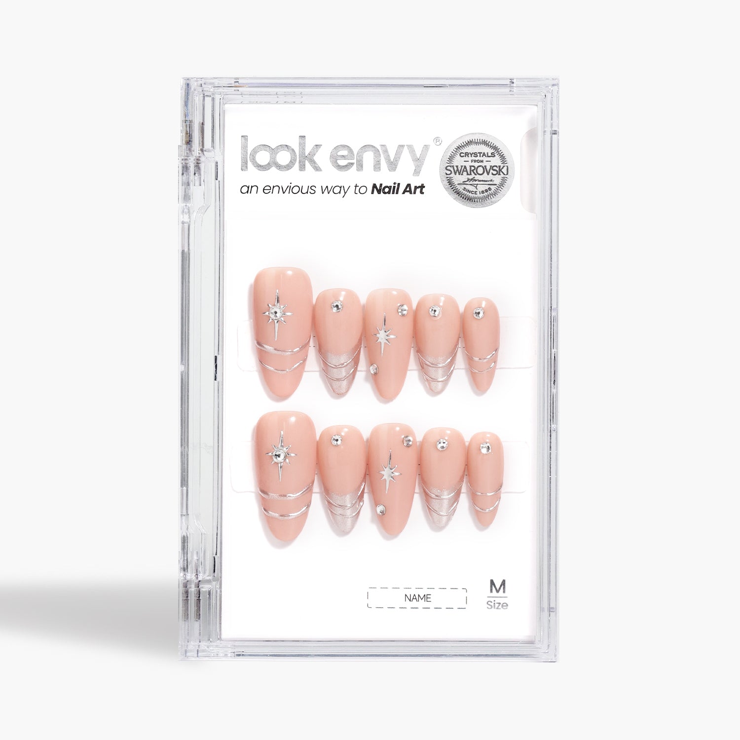 Medium Almond-Shaped Nail Art Nude French Tips 3D Water Ripple Design Handmade Press On Nail