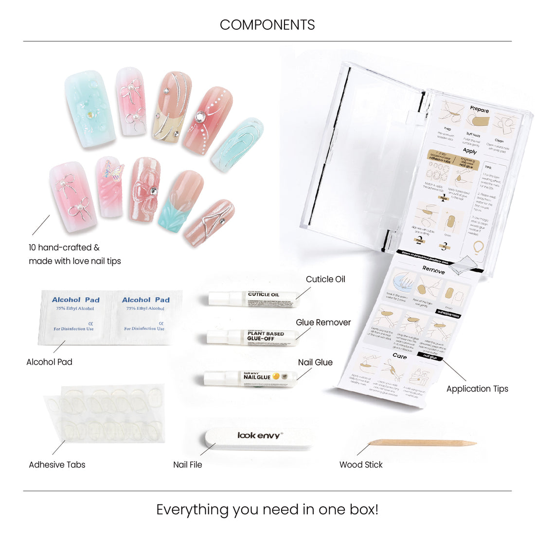 Medium Square Shape Press On Nails With Manually Painted Irregular 3D Patterns, Crystals,Pearls Decor Colorful Nail Art