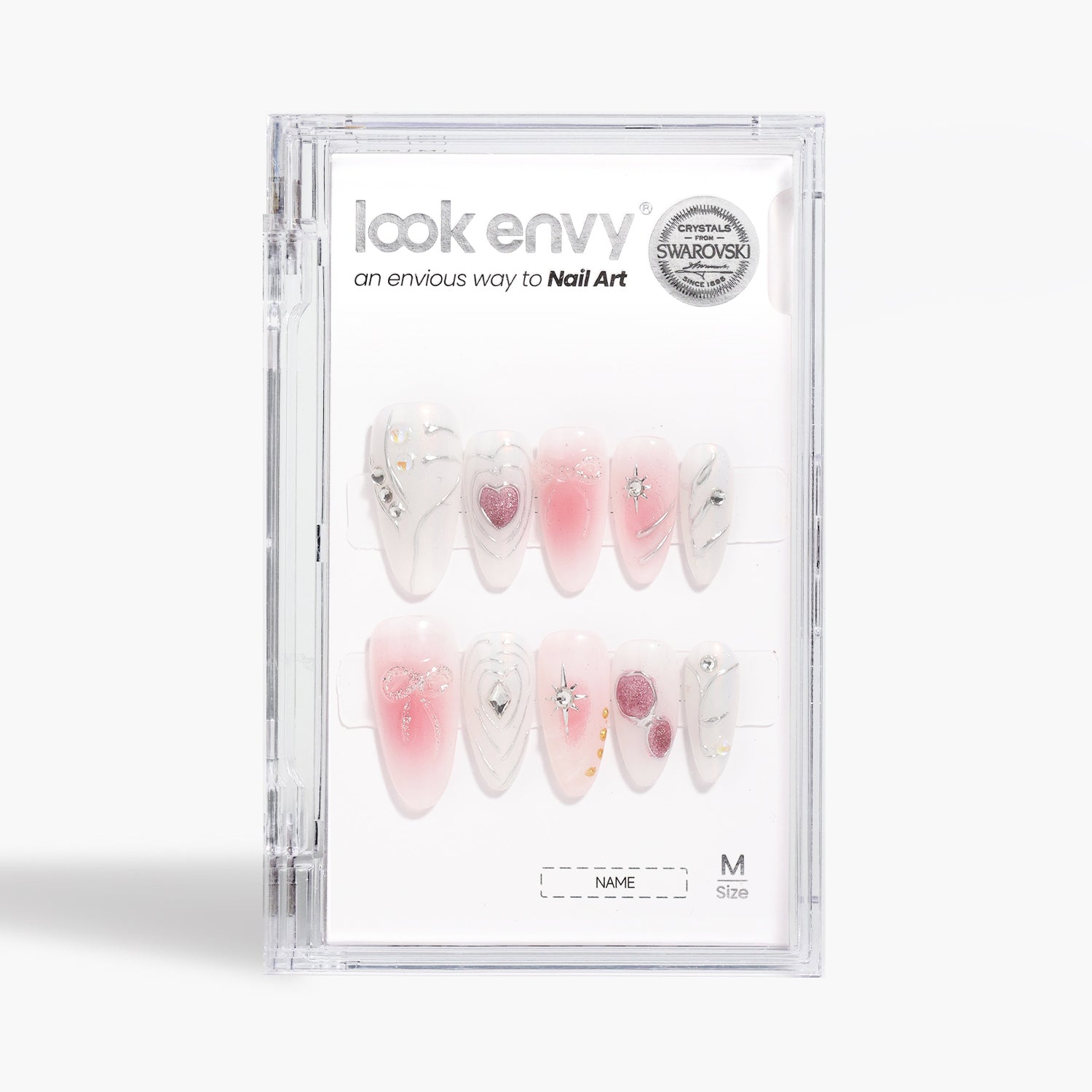 Handmade Almond-Shaped Nail Art Sweet Gradient Blush 3D Hand-Painted Bow Design Press On Nails